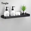 Estante de baño Estante de ducha de baño Aluminio Negro Baño Estante de esquina Montado en la pared Soporte de almacenamiento de cocina de aluminio negro 210724