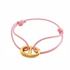 Squisito Braccialetti H Braccialetti di maiale H per donne Uomo String Ot Fibbia Fantasca Circa Bracciale Bracciale Colore Cera Regolabile L9125011