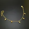 Bracelets de cheville plaqués or 24 carats pour femmes, rythme fascinant, petite cloche, bijoux de pied, sandales pieds nus, chaîne 317g