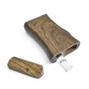 Newest Handmade Wood Dugout with Glass Tube Filter Digger One Hitter Pipe Cigarette smoking pipes Stash Case