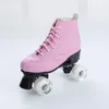 Patins à roulettes en ligne couleur Double rangée homme femme chaussures de patinage extérieur 4 roues Patines bleu rose 34-44 Europe taille 1