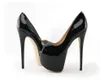 Zapatos de tacón ultra altos de cuero de patente desnuda 16 cm mujer plataforma de boda tacones de estilete tacones abiertos Toe bombas mujeres más tamaño