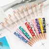 20 Color Cartoon DIY Empty Tube Metal Ballpoint Pens Student Writing Gift Self-filling Floating Glitter Crystal Pen New Design