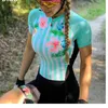 Afly 2020 Kvinnors triathlon Kortärmad Cykling Jersey Sats Skinsuit Maillot Ropa Ciclismo Rose Flower Go Jumpsuit 10 färger