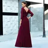 2020 new fashion maxi dresses sexy deep V-neck Sequined Wine Red green white 3/4 sleeve party dresses Banquet Host Evening Dress