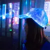 Blinkande LED RGB Fiber Optic LED Hat Light Inbyggd Batteri Konsertfiber Neon Ficklight Cap DJ Hip Hop Party Novelty Cool Gift