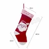 新しい3スタイルのクリスマスのインテリア装飾赤い編み物ジャカードソックスギフトバッグディア雪だるまサンタクロースの装飾ソックス500ピースT50040