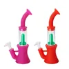 Colorful Silicone Bongs Percolators hookahs Inline Perc Removable water pipe bong pipes with box