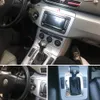 Para Volkswagen VW Passat B6, Panel de Control Central Interior, manija de puerta, pegatinas de fibra de carbono, calcomanías, accesorios de estilo de coche 288A