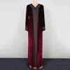 MD 방글라데시 이슬람 여성 Abaya 드레스 럭셔리 kaftan 반짝 이는 크리스탈 여성의 갈라 필 아트 큰 크기 패션 터키 이슬람 의류