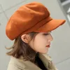 Auutmn Winter Hats for Women Solid Plain Octagonowa czapka newsboya mężczyzn Mężczyzny Dam Casual Wool Hat Winter Beret Kobiety Painter Cap1942547