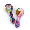 Water pipe Full color Silicone pipes Travel Tobacco Pipes Spoon Cigarette Tubes Glass Bong Dry Herb Accessories Smoking Pipe for Dry Herb Portable unbreakable