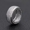 Hip Hop Edelstahl Kubikzirkonias Ringe aus hochwertigem Mikropaven -Ring Frauen Männer Gold Silber plattiert Finger Ring7334483