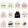 20 Pcs Eye Pattern Cotton Apron Adult Bibs Home Cooking Baking Coffee Shop Cleaning Aprons Kitchen Accessories