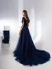 Eleganta kvällsklänningar Scoop Neck Långärmade Lace Appliques Prom Gowns 2021 Custom Made Sweep Train Special Occasion Dress