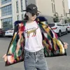 GOWYIMMES 2020 패션 가을 가짜 모피 코트 여성 짧은 가짜 모피 자켓 겨울 긴 소매 후드 코트 폭격기 재킷 PD485205G