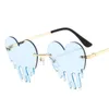 女性リムレスサングラスパーソナリティ面白いサングラス眼鏡抗紫外線眼鏡マスカレードアイウェアadumbral A ++