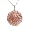 Raw Quartz Round Coin Pendant Necklace for Women Men Stone Crystal Circle Disc Pendants Jewelry