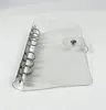 PVC Clear A6 Binder Sexhål Notepad Shell Metal Snap Button Notebook Clip Original Office Travel Handbook Case