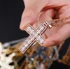 ICED OUT CZ BLING BAGUETTE STYLE CROSS PENDANT NECKLACE MENS Micro Pave Cubic Zirconia GOLD SILVER ROSE GOLD Necklace