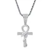 Pendant Necklaces Factory Direct Street Dance Jewelry Serpentine Cross Copper Inlaid Zircon Necklace Cross-border 1