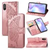 For Xiaomi Redmi 9A Case Dustproof PU Leather Cover Phone Stand Flower Butterfly Magnetic Buckle Removable Hand Strap Model REDM1835835