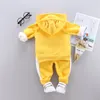 Conjuntos de roupas de gato amarelo para meninos outono quente roupas casuais para bebês meninos com zíper casaco + calça + colete ternos infantis roupas infantis