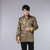 8 färg kinesisk skjorta traditionella kinesiska kläder för män topp män tang kostym drake satin långärmad kostym retro231r