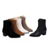 Vente chaude- Automne Hiver Mode Cowgirl Bottes Femmes Chaussures Western Cowboy Bottines Bout Pointu En Cuir Noir Chaussures Femme Talon