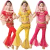 Stage Wear Ragazze Bollywood Performance Vestiti fatti a mano Bambini Costumi di danza del ventre Paillettes Danza del ventre Abbigliamento orientale1