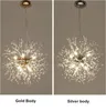 Nordic G9 Kristallen Led Kroonluchters Loft Zilver Goud Vuurwerk Hanger Plafond Hanglamp Verlichtingsarmaturen voor Woonkamer