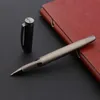 2020 luxury High quality metal Rollerball Pen wave Brushed Gun gray BLACK INK signature Office school supplies INK PEN