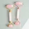 Rouleau de Massage en Jade Quartz Rose pour le visage, pierre Rose, Anti-Cellulite, rides, soins de la peau du visage, outil de levage de rouleau de Massage