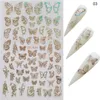 1pc Holographic 3D Butterfly Nail Art Stickers Adhesive Sliders Colorful DIY Golden Nail Transfer Decals Foils Wraps Decorations302n