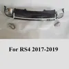 1 set Body Kits stainless Steel Exhaust pipe + PP Bumper diffuser For RS4 Car accessories Tailpipe muffler and Rear lip