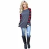 Buffalo Plaid T-shirts Plus Size Lange Mouwen Tops Kerst O Neck Shirt Brief Gedrukt Tees Hot Katoen Casual Blouse Xmas Elk Blusas B7616