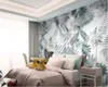 Beibehang papel de parede 3d plante tropicale feuille géométrie papier peint ligne tv fond peinture murale 3d papier peint pour murs 3 d