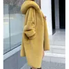Winter new women Plush fur coat oversized solid color warm jacket long thick Imitate loose hooded parka Overcoat G13222221342