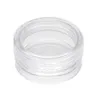 Kozmetik Krem Göz Farı Çiviler Toz Takı için 2ML Temizle Plastik Boş Jar28x13MM Temizle Kapak 2Gram Pot Örnek Büyüklüğü