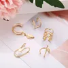 Star Leaf Clip on earrings C shape Silver gold leaves dangle Hoop ear rings women ear cuff fashion jewelry will and sandy gift