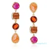 European and American creative Chandelier resin earrings Asymmetric personality for women jewelry factory China