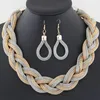 Conjuntos de joyería de fantasía para mujer, collares de cadena con tejido de Metal, colgantes, collar llamativo, joyería de moda 8559444