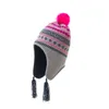 2020 neue Winter 4 Farben Kinder Stricken Quaste Hüte Baumwolle Jacquard Gestrickte Ohrenschützer Warme Dicke Kappe Outdoor Ski Caps Für 0-3Y M2815