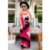 Femal Tie Dye Robes Femmes Maxi Imprimé Jarretelles Robes Longues Mode D'été Sans Manches Lâche Casual Dreess Femmes Vêtements LJJP314