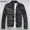 YOLANFAIRY Spring Autumn Men's Genuine Leather Jacket Short Slim Motocycle Jackets For Men Outerwear jaqueta de couro