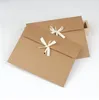 10pcs 24 18 0 7cm Brown Silk scarf gift paper box kraft paper envelope bag postcard packing box po DD dvd packaging177f