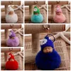 Leuke Slapen Baby Doll Sleutelhanger Pompom Konijnenbont Bal Carabiner Sleutelhanger Sleutelhanger Vrouwen Kinderen Sleutel Houder Tas Hanger Sleutelhanger Gunst