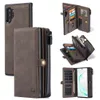 Caseme Magnetic Wallet Leather Case L￶stagbart multifunktionellt horisontellt Flip Leather-fodral med kortplats H￥llare blixtl￥spl￥nbok f￶r iPhone 14 13 12 11