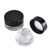 glass stash jar container 3ml 5ml offer custom logo clear dab rig wax oil case mini small cosmetic jar with black lid