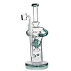 Bong Verde Escuro Narguilés Bongs de Água de Vidro Perc Suíço 14mm Joint Banger Dab Rig Bong de Vidro Inline Frete Grátis